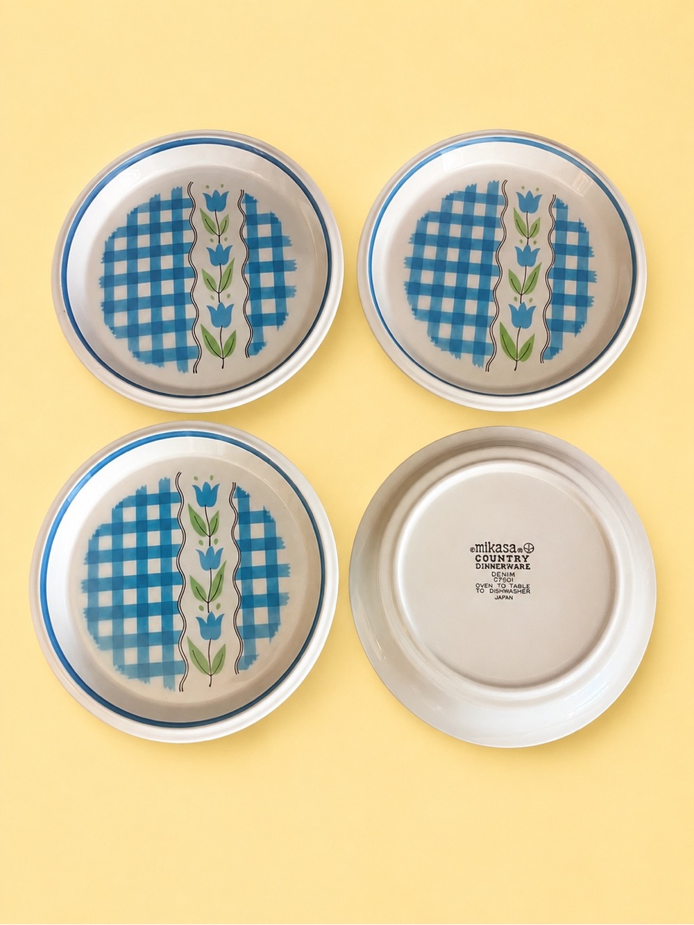 Mikasa White Country Gingham Ceramic Plate Backstamp
